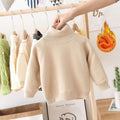 Warm Lined High Collar Knit Pullover for Kids
