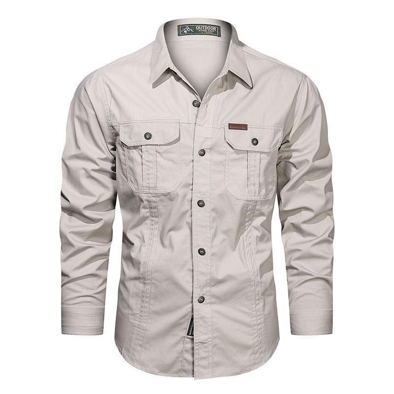 Men’s Military Style No Iron Long Sleeve Work Shirt
