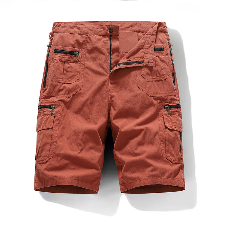 Loose Straight Leg Multi Pocket Cargo Shorts for Men