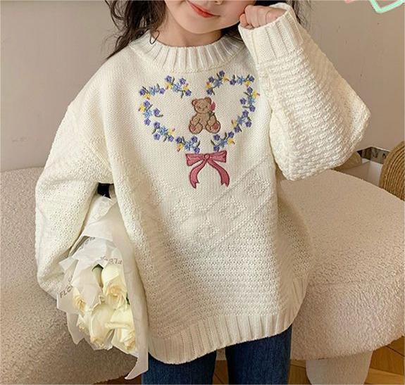Girls Loose Knit Sweater Top