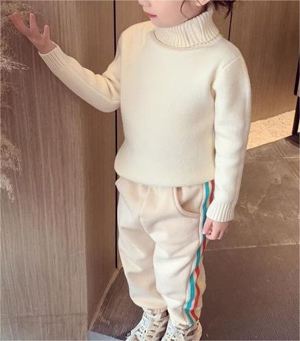 Soft Warm High-Neck Knit Top for Girls