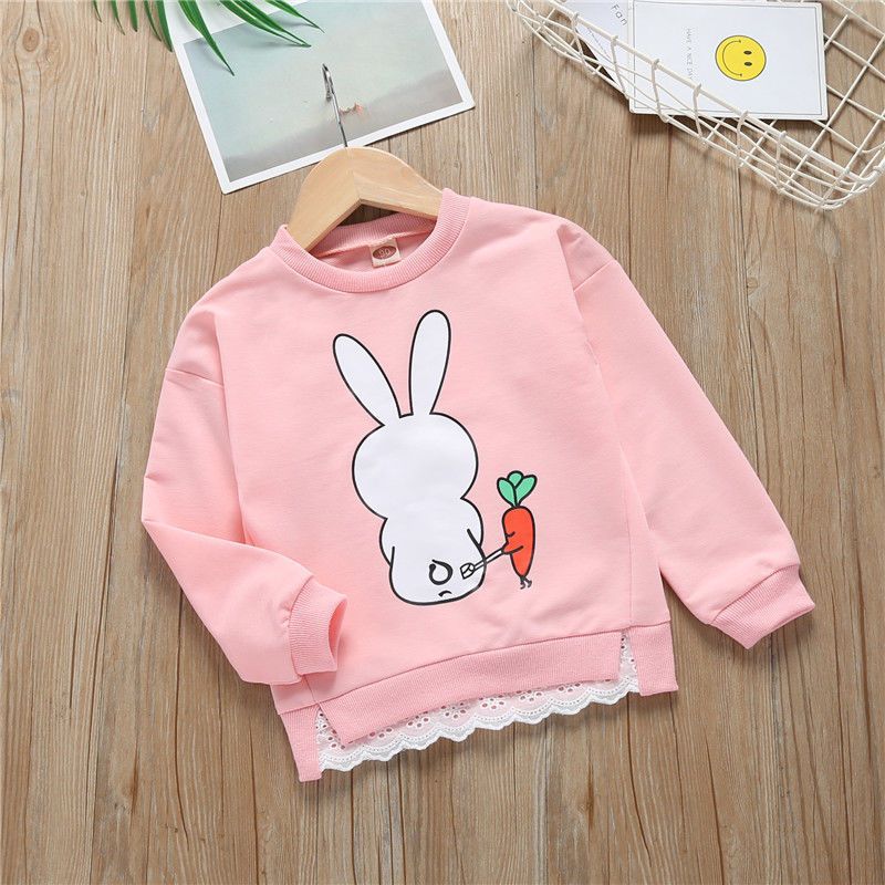 Stylish Solid Color Sweatshirt for Little Girls