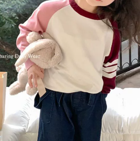 Girls Raglan Sleeve Knit Top