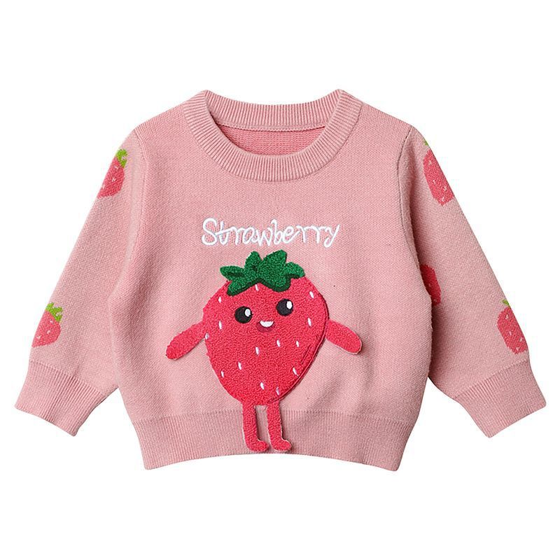 Cartoon Embroidered Knit Sweater for Girls