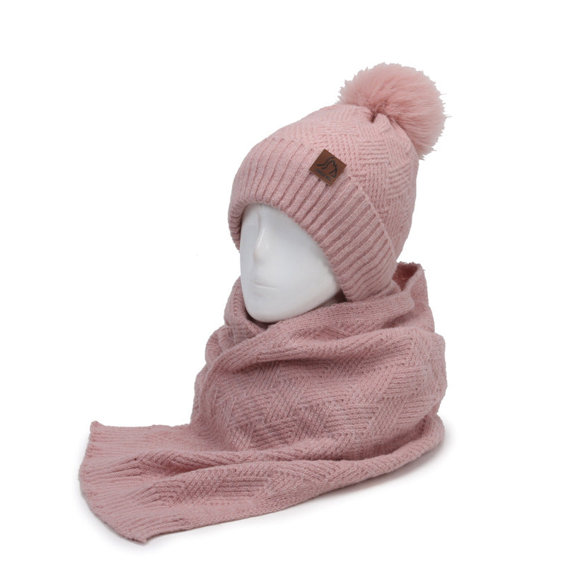 Children Two Piece Knitted Scarf Hat for Winter Comfort