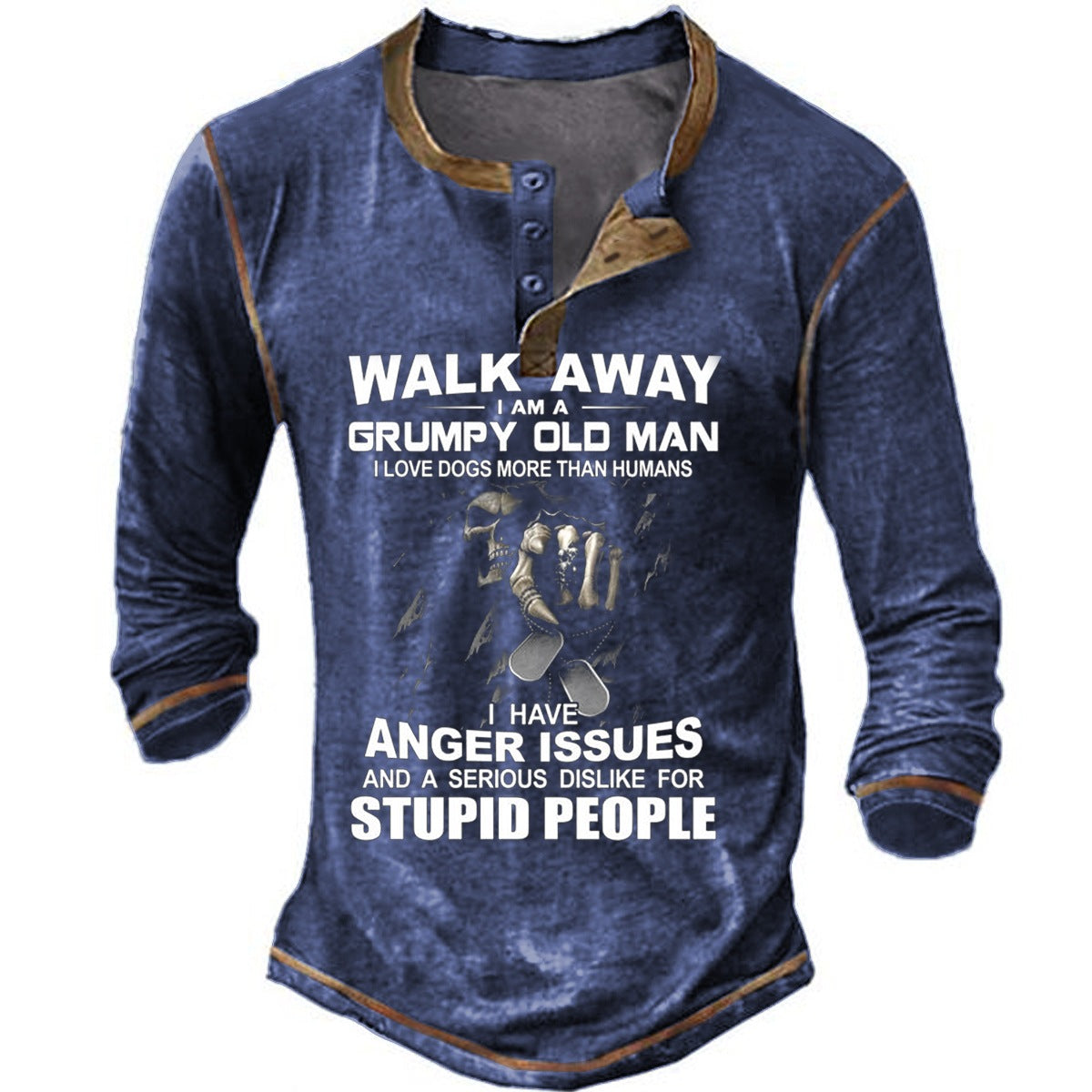Graphic Letter Henley Long Sleeve Tee