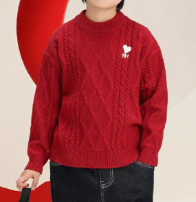 Festive Red Kids Knit Pullover