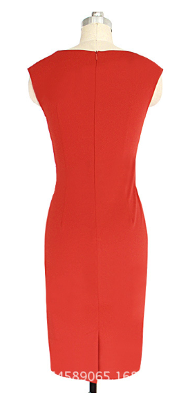 V Neck Sleeveless Slim Fit Dress