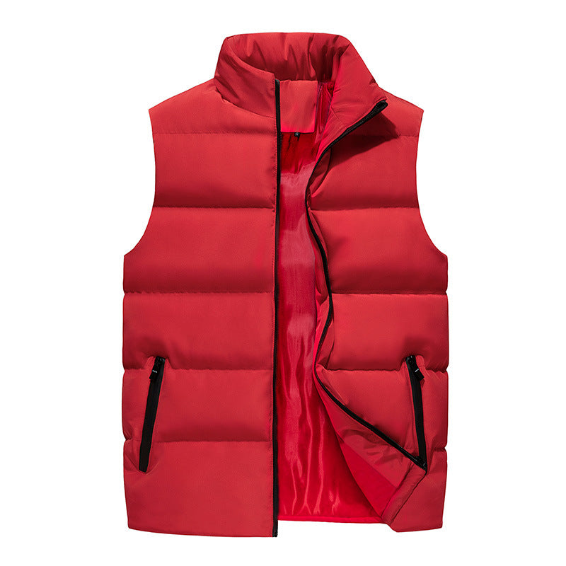 Men’s Stand Collar Sleeveless Cotton Vest