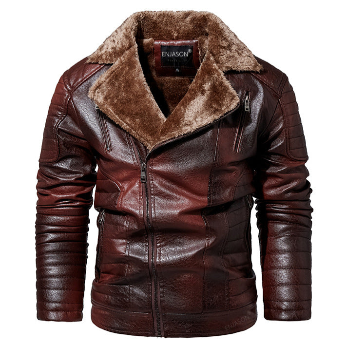 Men's Slim Fit Motorcycle Leather Jacket
