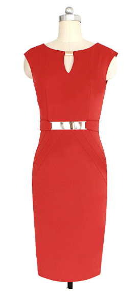 V Neck Sleeveless Slim Fit Dress