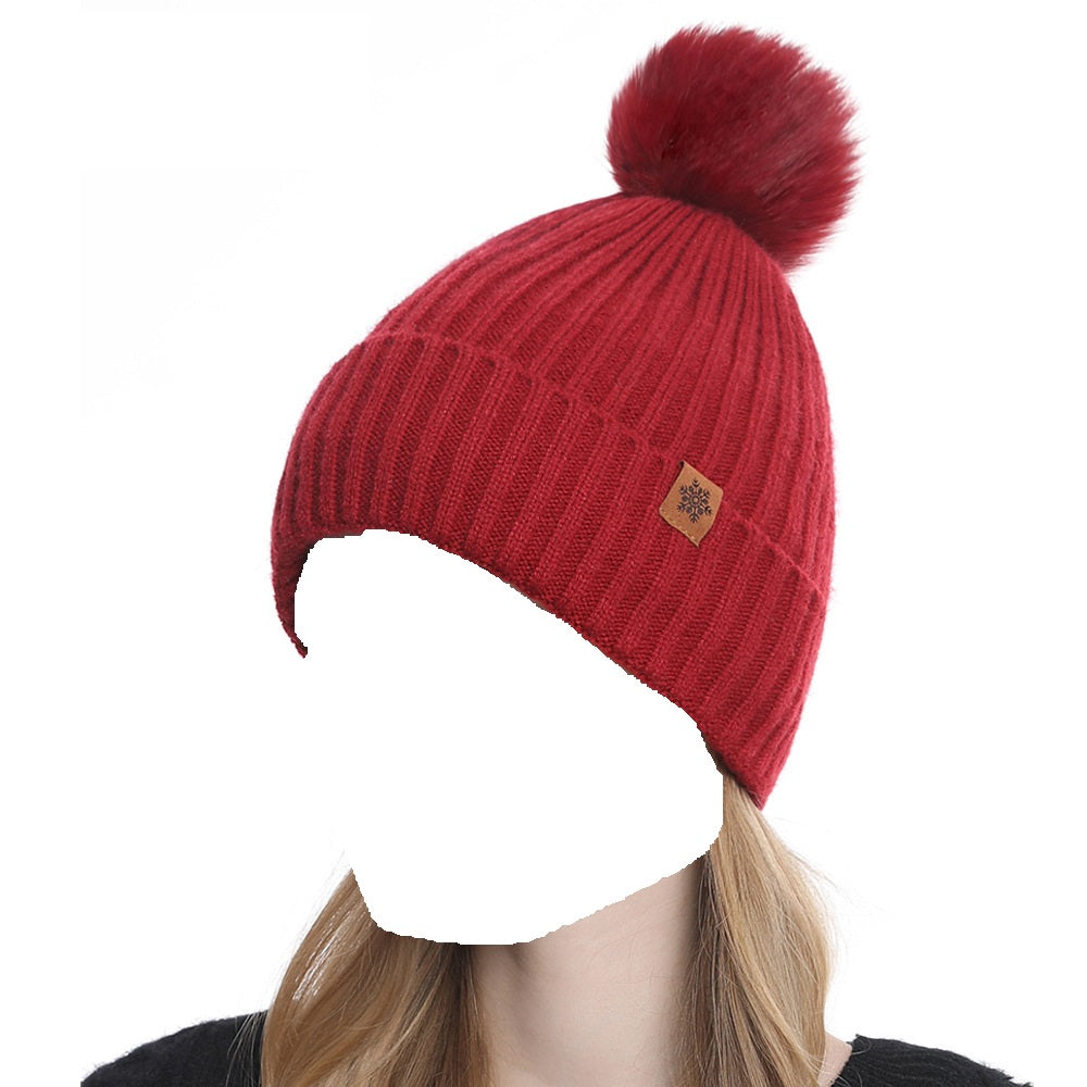 Winter Knitted Hat Scarf Gloves Warm Earmuff Set
