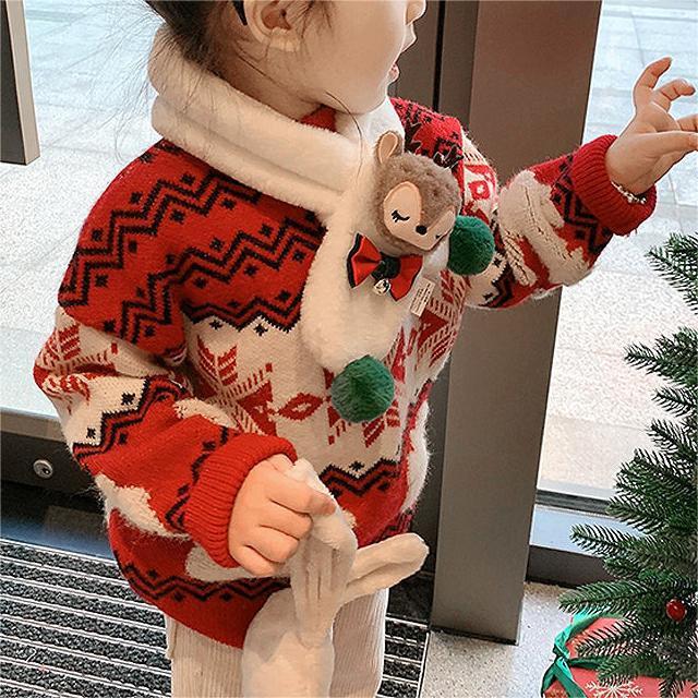Adorable Lantern Sleeve Knit Sweater for Girls