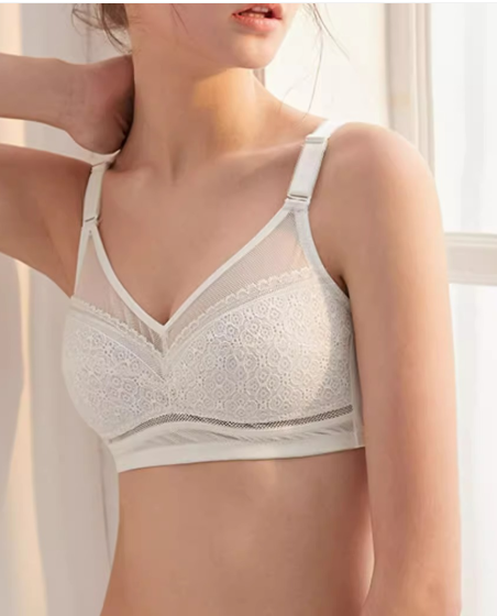 Soft Cotton Lace Full Coverage Support Bra