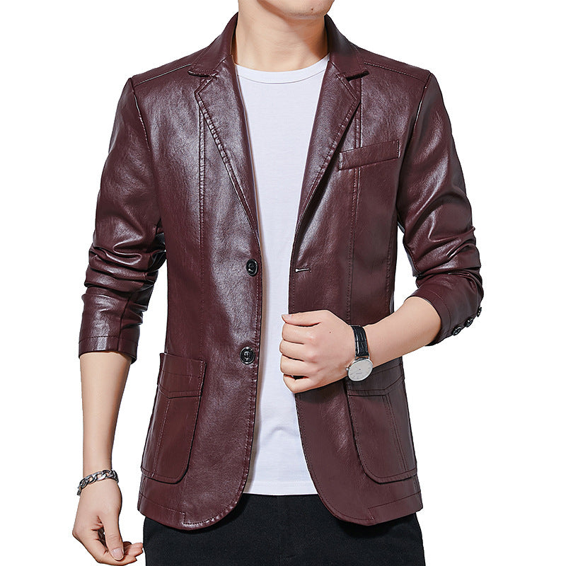 Men’s Slim Fit Korean Style Leather Jacket