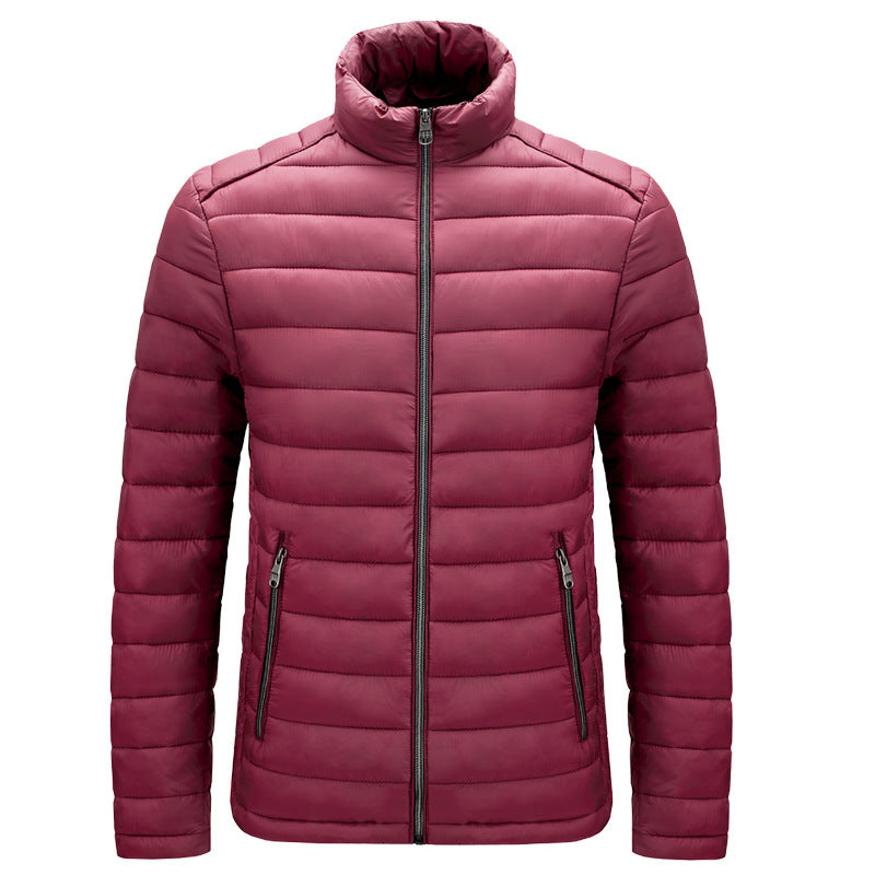 Men Lightweight Cotton Stand Collar Casual Jacket