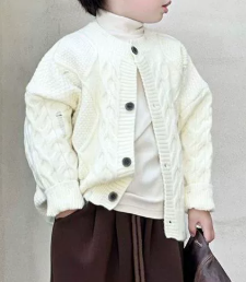 Boys Solid Color Knit Cardigan Sweater
