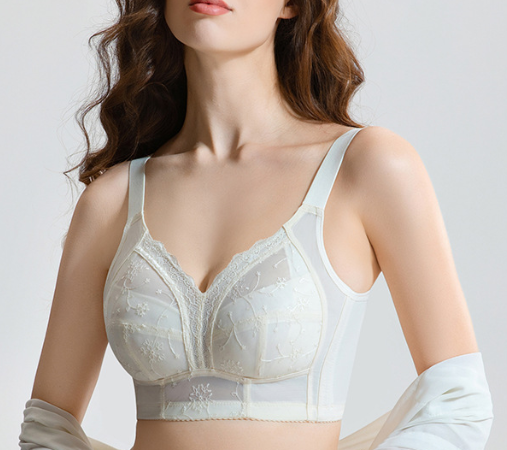 Ultra Thin Breathable Cotton Embroidered Support Bra