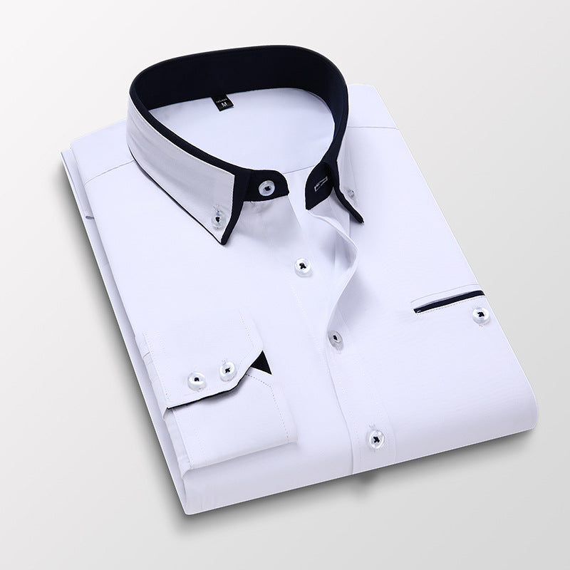 Men Plaid Slim Fit Casual Business Shirt