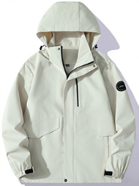 Men Hooded Outdoor Windbreaker Jacket