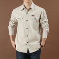 Men’s Loose Casual Long Sleeve Workwear Shirt