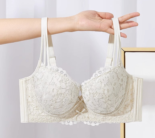 Elegant Lace Support Bra with Adjustable Comfort Fit