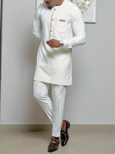 Men’s National Style Printed 2-Piece Casual Set