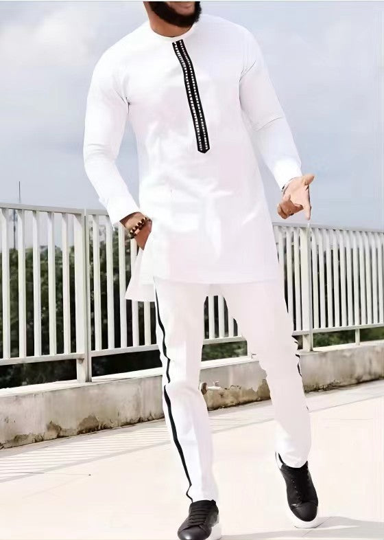 Men’s National Style Printed 2-Piece Casual Set