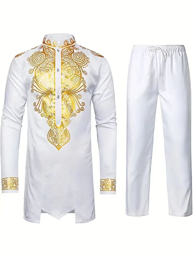 Men’s Unique Style Bronzing 2-Piece Suit Set