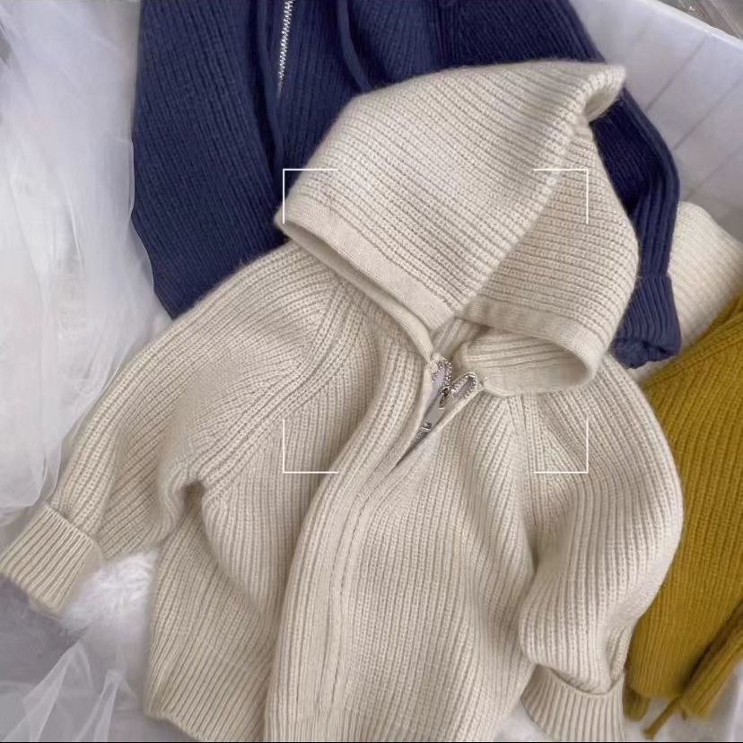 Cozy Hooded Knit Cardigan for Girls