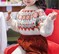 Adorable Lantern Sleeve Knit Sweater for Girls
