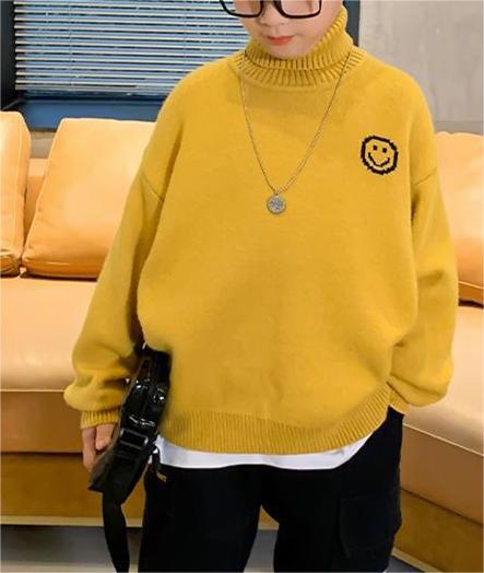 Children Smiling Face Knit Pullover