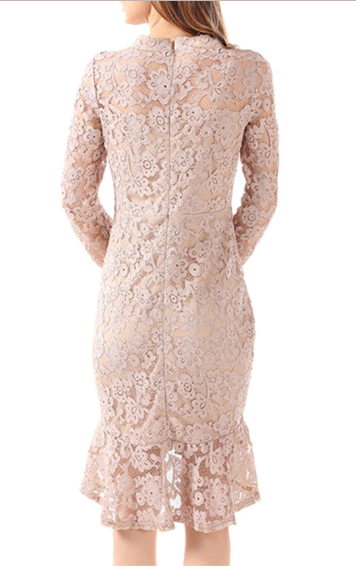 Women High Neck Lace Party Dress