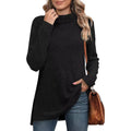 Elegant High Neck Ribbed Slit Top for Women