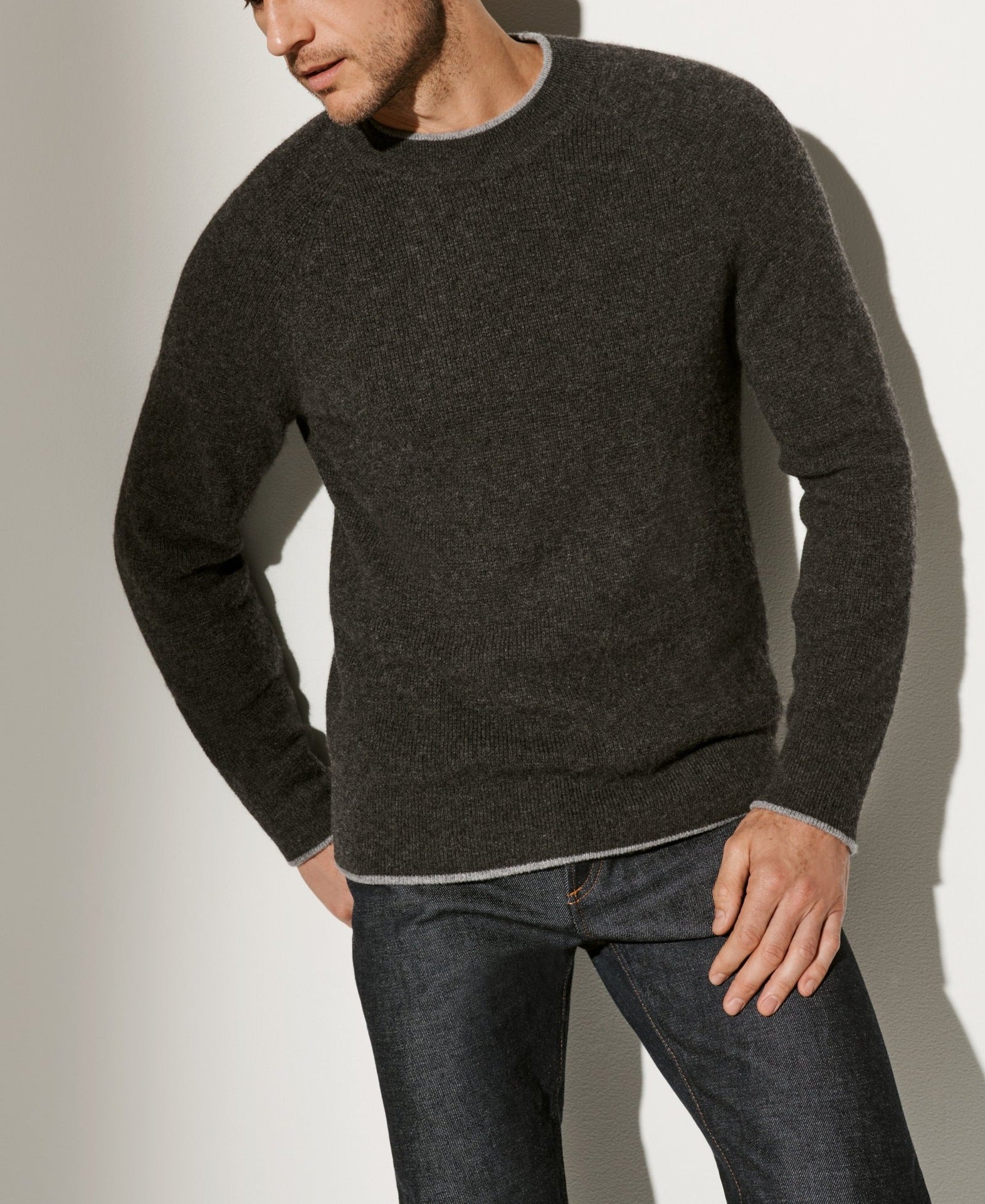 Modern Essential Crew Neck Knit Jacket
