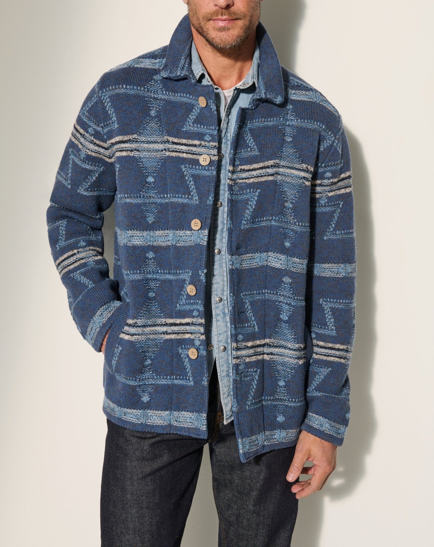 Men’s Ethnic Style Retro Casual Sweater Jacket