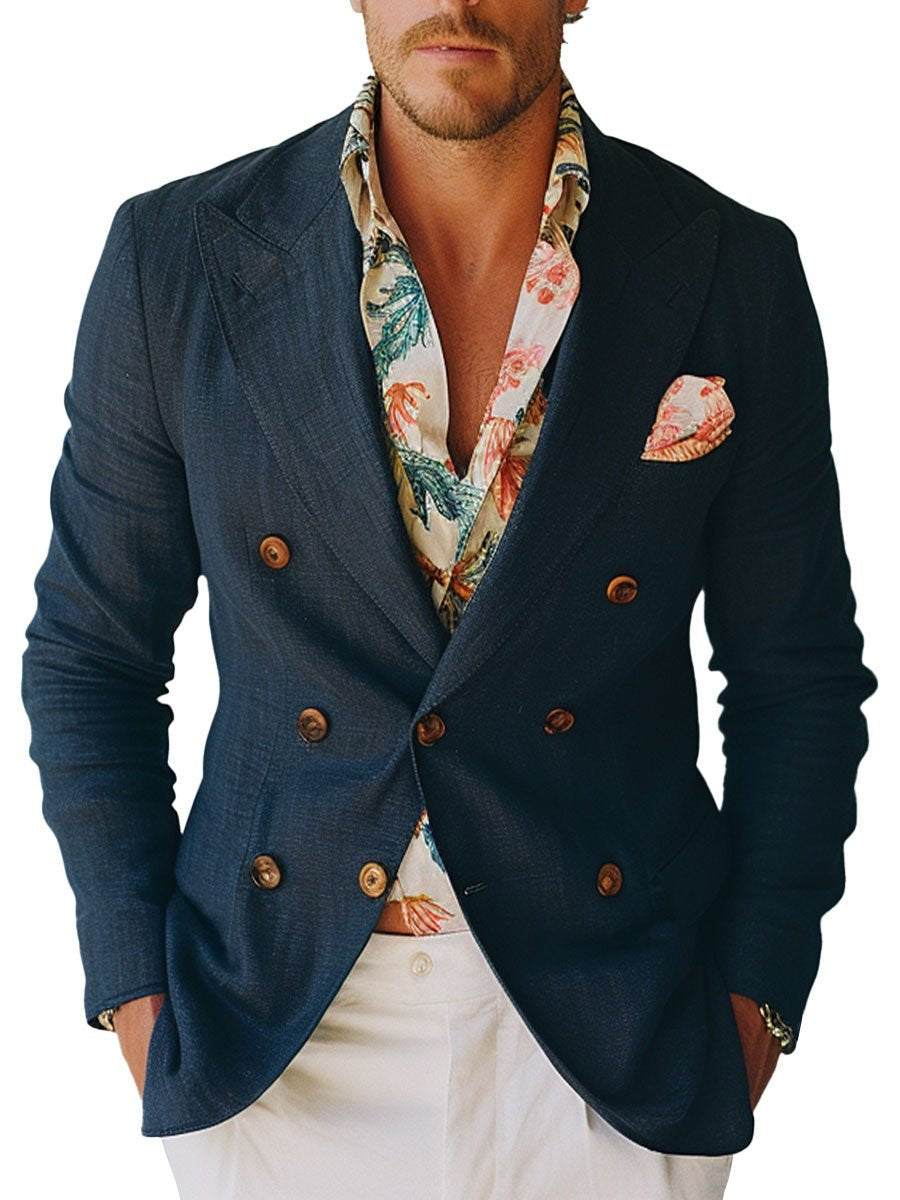 Men’s Casual Double-Breasted Suit Set