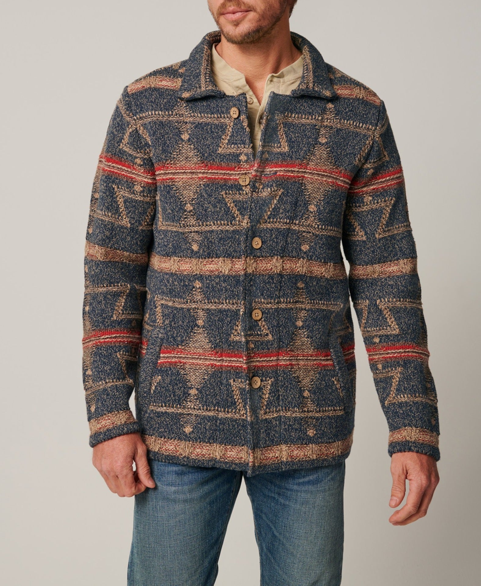 Men’s Ethnic Style Retro Casual Sweater Jacket