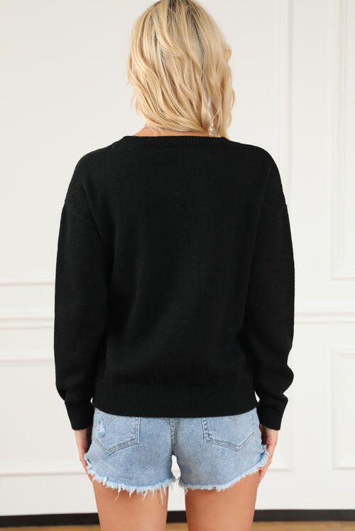 Women Round Neck Long Sleeve Sweater