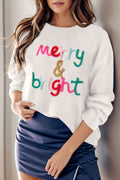 Women Round Neck Long Sleeve Sweater