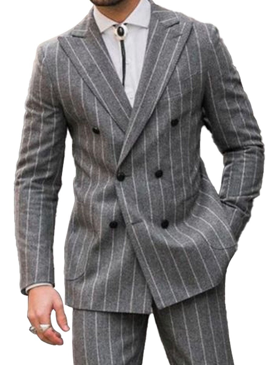 Men’s Casual Double-Breasted Suit Set