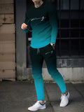 Digital Print Long Sleeve & Long Pants Two-Piece Set