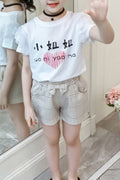 Kids Girls Elasticated Waist Short Sleeve Comfy Outfit Set