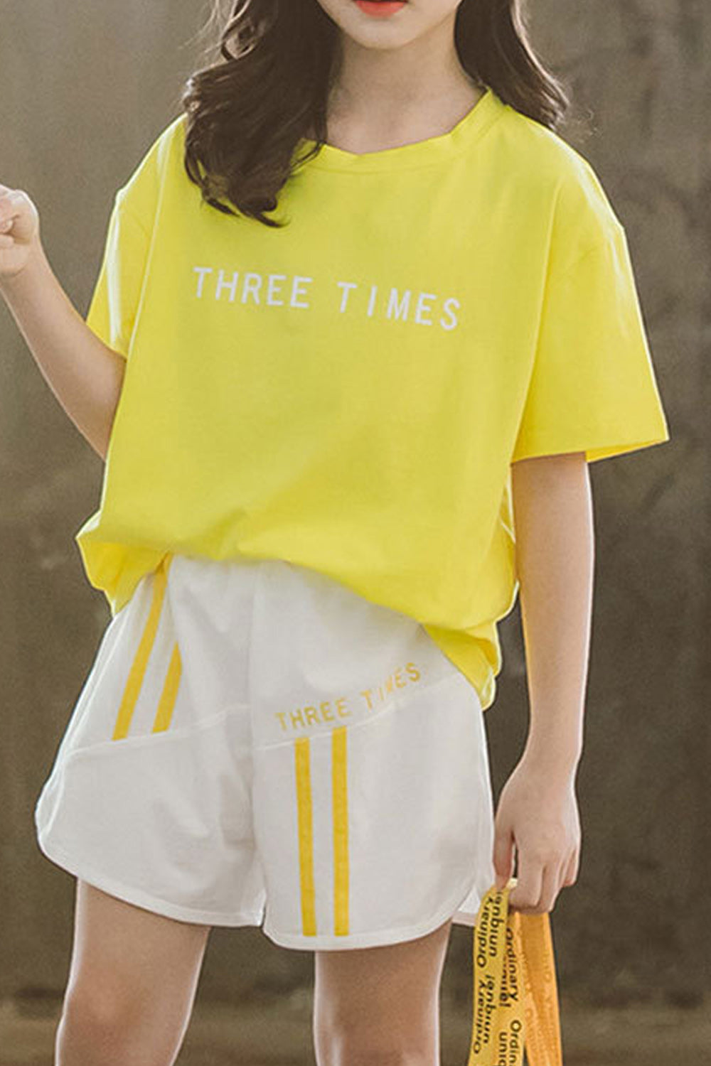 Kids Girls Breathable Round Neck Elasticated Waist Comfy Outfit Set