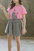 Kids Girls Printed Style Short Sleeve Breathable Comfy Outfit Set