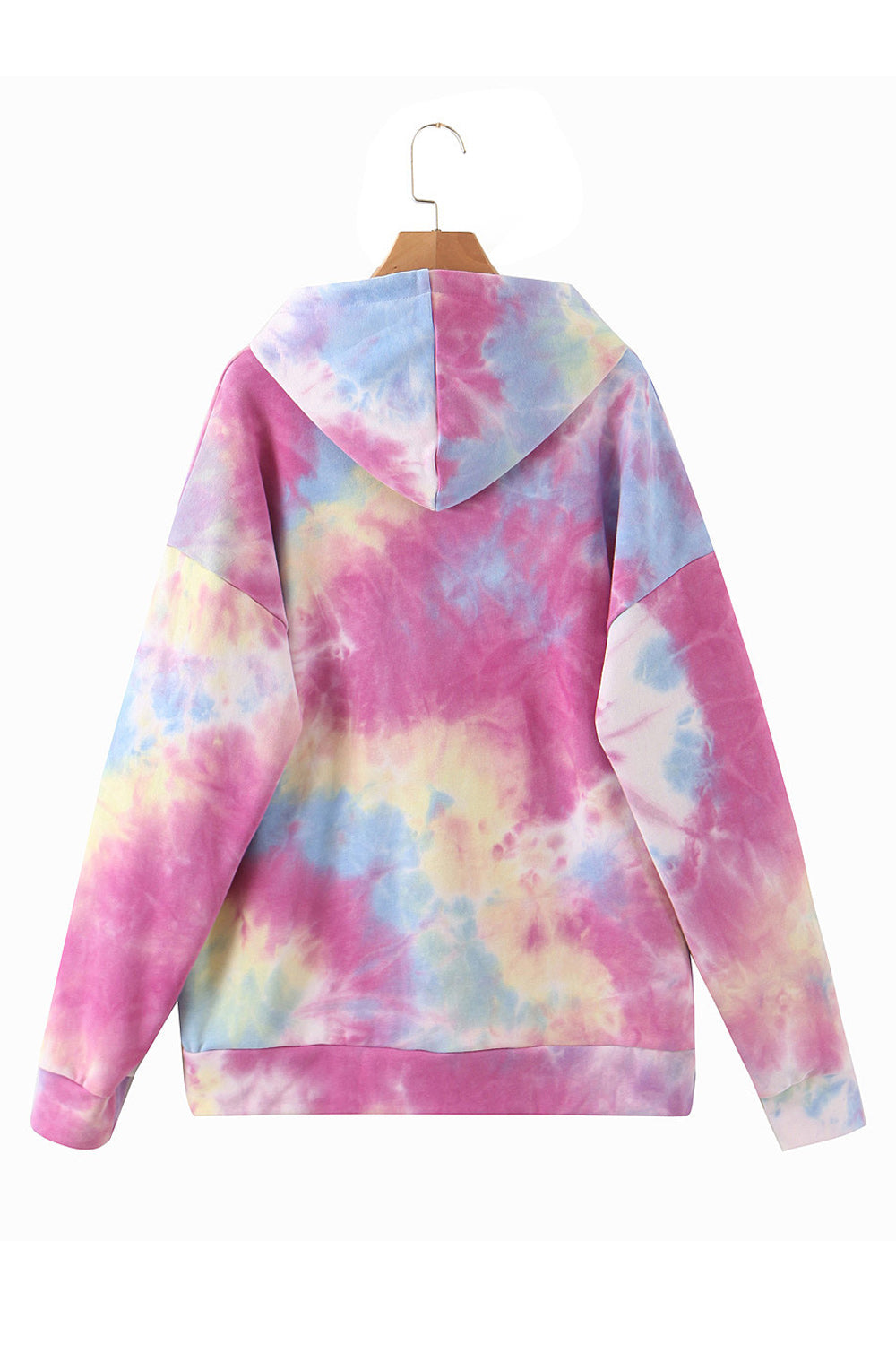 Women Loose Drawstring Hat Tie Dye Printed Fashion Hoodie
