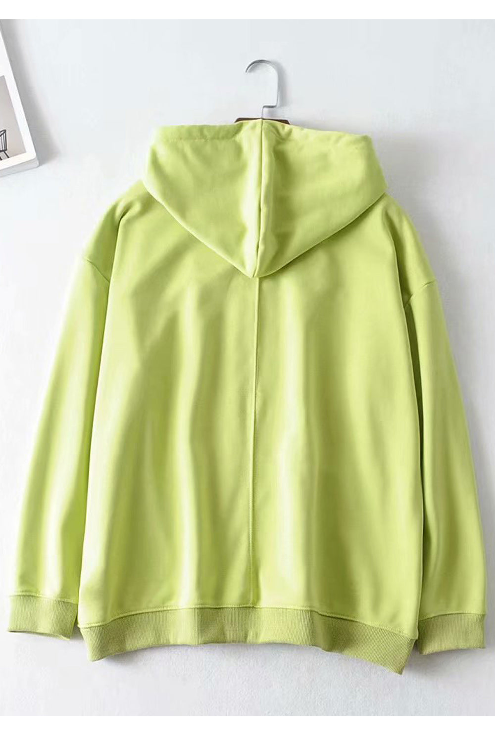 Women Solid Tone Attached Hood Long Sleeve Casual Hoodie