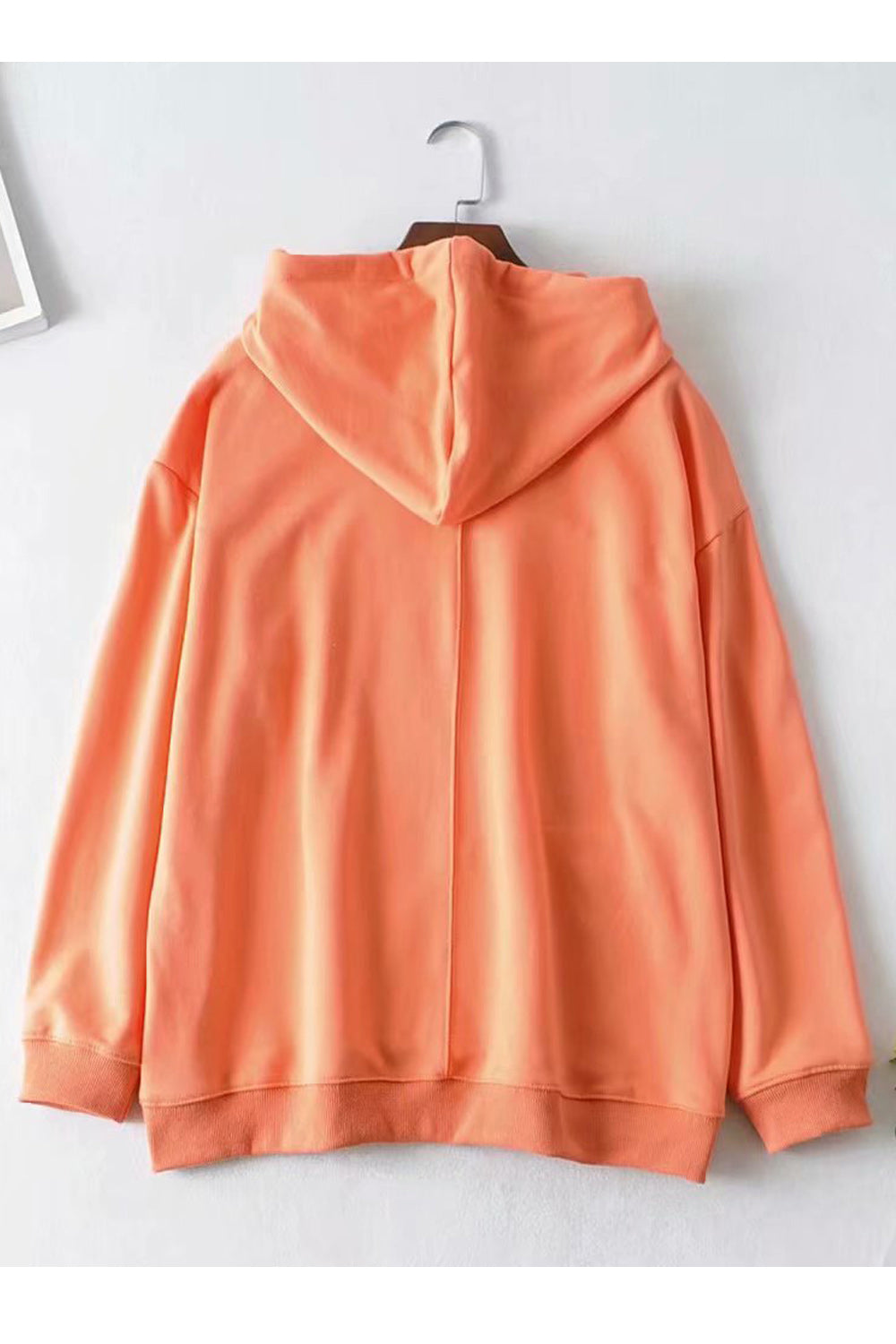 Women Solid Tone Attached Hood Long Sleeve Casual Hoodie