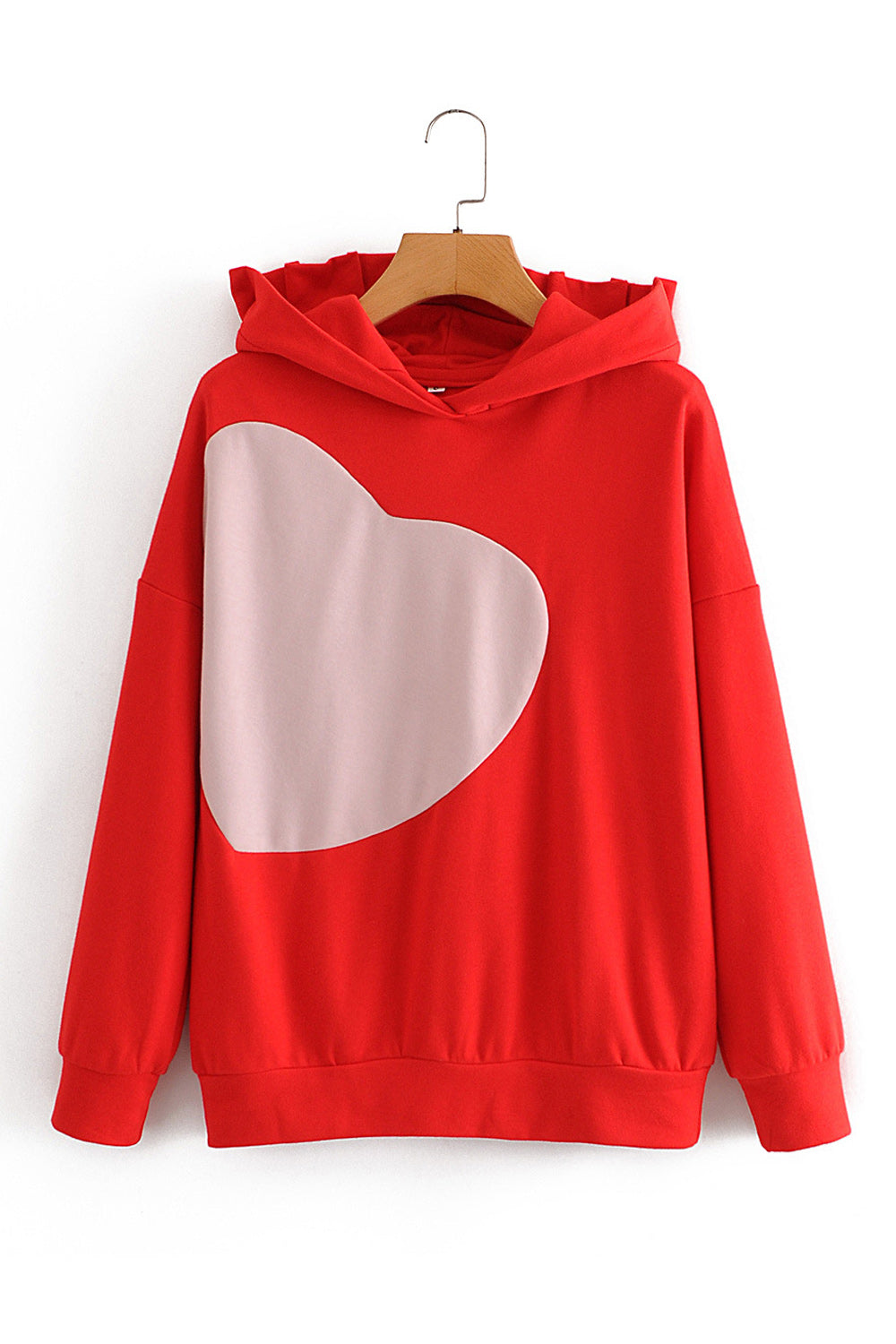 Women Ribbed Cuff Solid Pattern Elegant Styled Hoodie