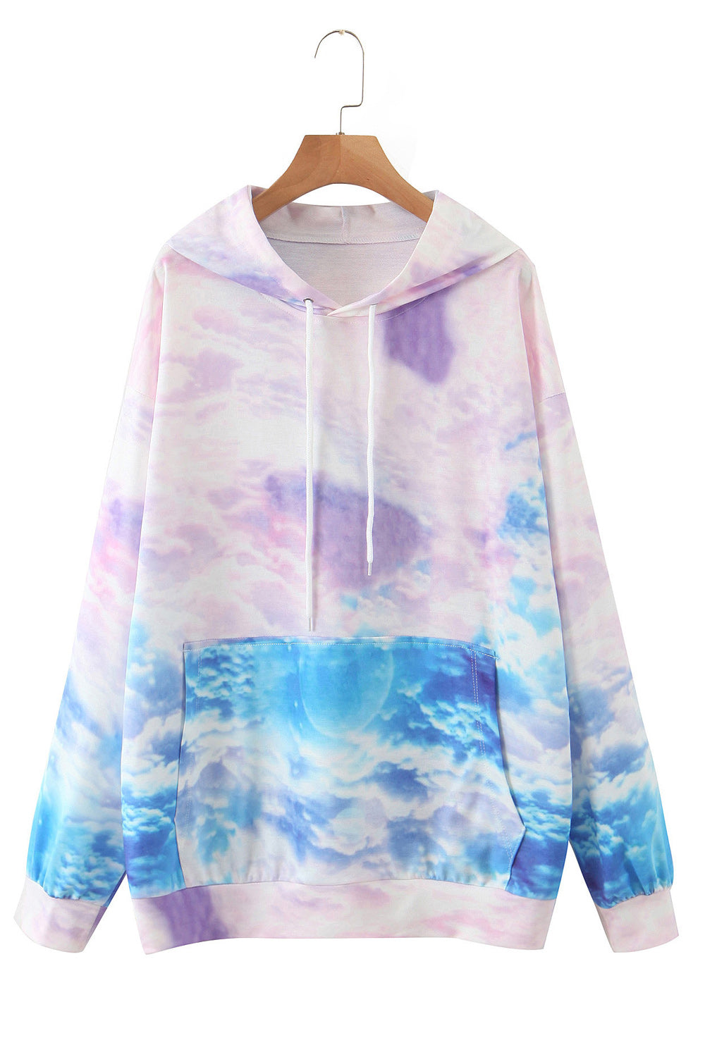 Women Tie Dye Pattern Long Sleeve Cozy Stylish Hoodie